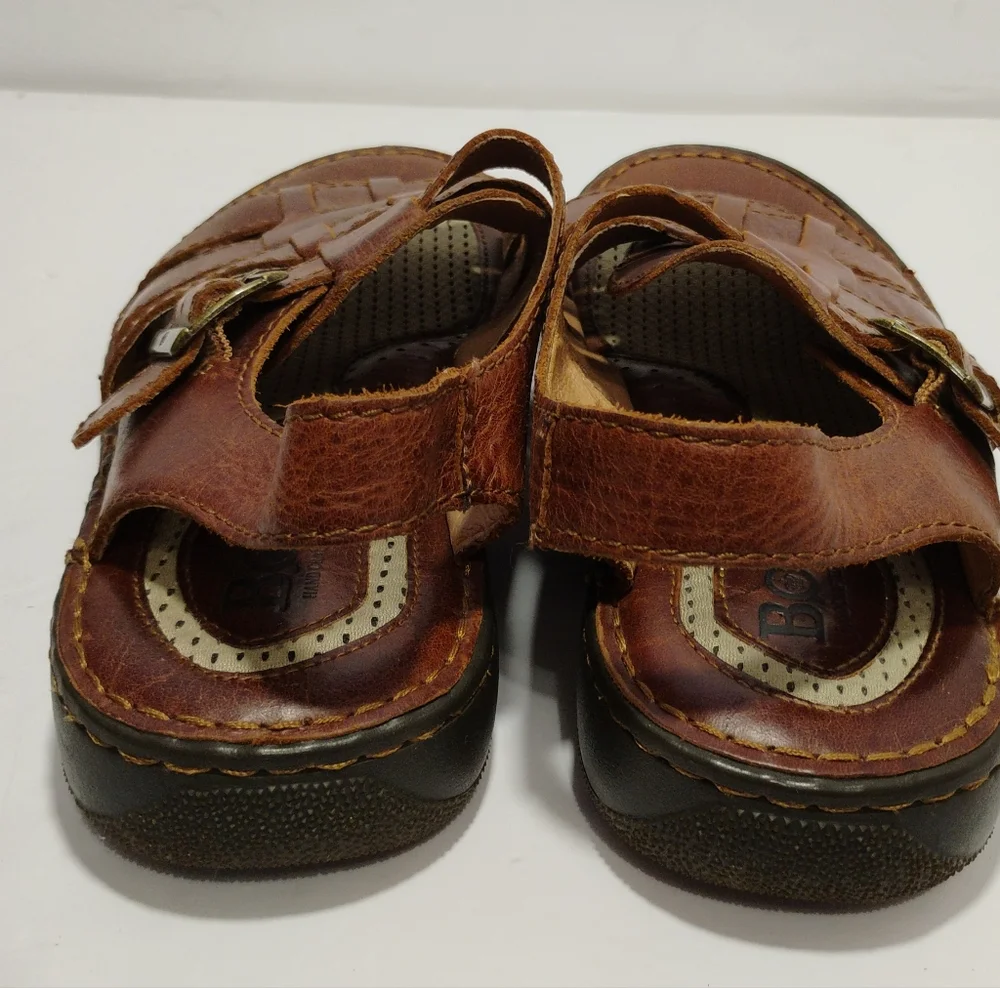 BORN Mens Brown Leather Fisherman Sandals Size 9M